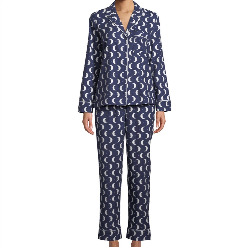Kate Spade Navy Moons Pajamas Pajama Set L XL New - Picture 2 of 8